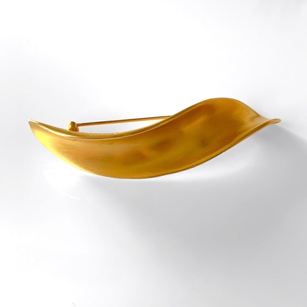 Vintage Anne Klein Gold Brushed Twist Brooch